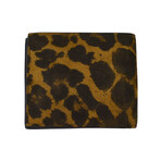 Tom Ford // Leopard Print Logo Bifold Wallet // Brown