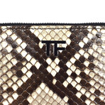 Tom Ford // Exotic Python Double Zip Wallet // Beige