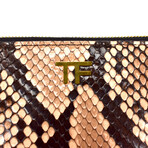 Tom Ford // Exotic Python Double Zip Wallet // Blush