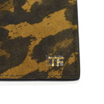 Tom Ford // Leopard Print Logo Bifold Wallet // Brown