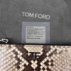 Tom Ford // Exotic Python Double Zip Wallet // Beige