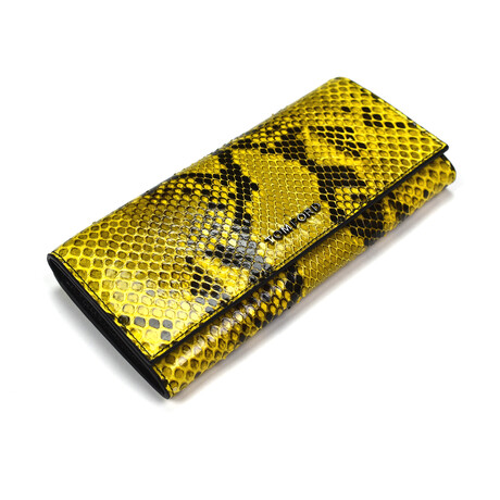 Tom Ford // Exotic Python Long Wallet // Yellow