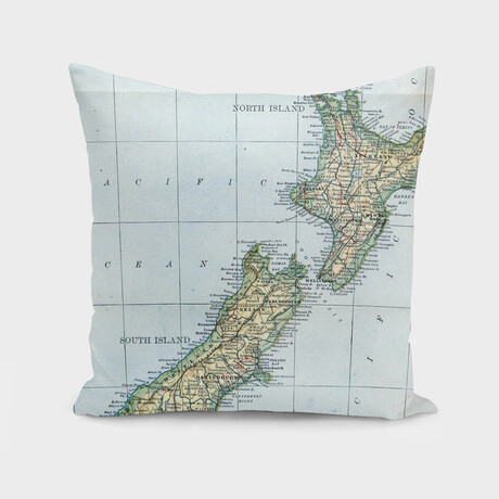 Vintage Map of New Zealand (1921) (14"H x 14"W)