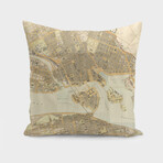 Vintage Map of Stockholm Sweden (1899) (14"H x 14"W)