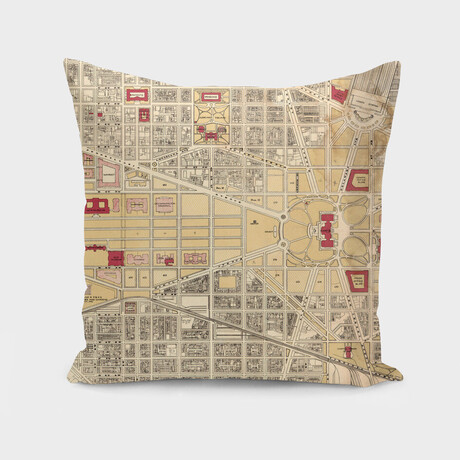 Vintage Map of Washington DC (1917) (14"H x 14"W)