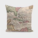 Vintage Map of The Americas (1732) (14"H x 14"W)