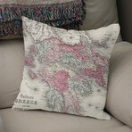 Vintage Map of Greece (1865) (14"H x 14"W)