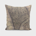 Vintage Map of Lower Manhattan (1847) (14"H x 14"W)