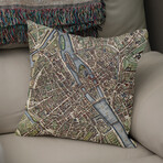 Vintage Map of Paris France (1657) (14"H x 14"W)