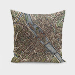 Vintage Map of Paris France (1657) (14"H x 14"W)