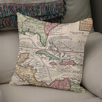 Vintage Map of The Americas (1732) (14"H x 14"W)