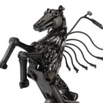 Iron Horse Upcycled Metal Auto Part Sculpture