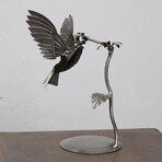 Flitting Hummingbird Upcycled Metal Auto Part Sculpture