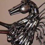 Iron Horse Upcycled Metal Auto Part Sculpture