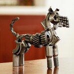 Rustic Schnauzer Recycled Auto Part Sculpture