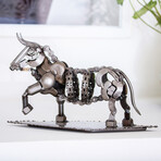 Rustic Bull Recycled Auto Parts Sculpture