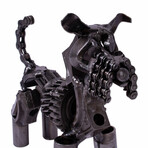Rustic Schnauzer Recycled Auto Part Sculpture
