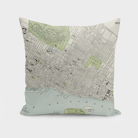 Vintage Map of Montreal Canada (1901) (14"H x 14"W)