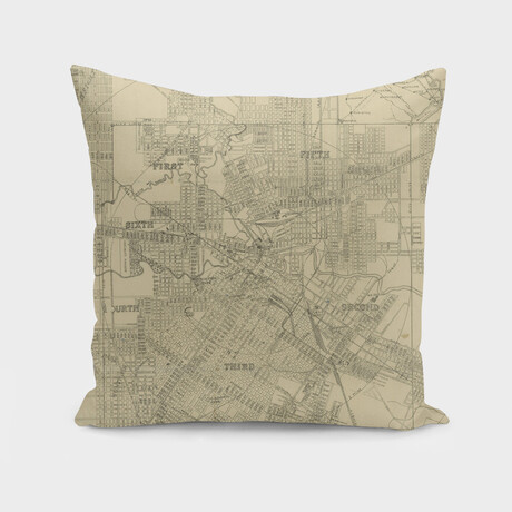 Vintage Map of Houston Texas (1913) (14"H x 14"W)