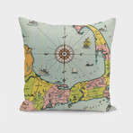 Vintage Map of Cape Cod (14"H x 14"W)