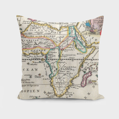 Vintage Map of Africa (1710) (14"H x 14"W)