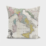 Vintage Map of Italy (1742) (14"H x 14"W)