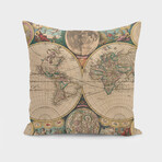 Vintage Map of The World (1672) (14"H x 14"W)
