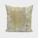 Vintage Map of Kyoto Japan (1696) (14"H x 14"W)