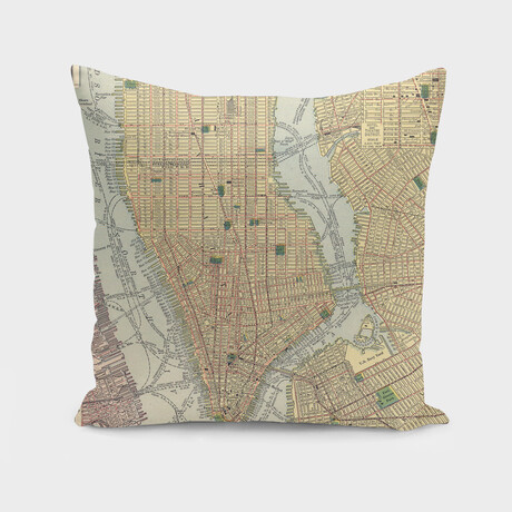 Vintage Map of New York City (1910) (14"H x 14"W)