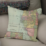 Vintage Map of Florida (1909) (14"H x 14"W)