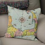 Vintage Map of Cape Cod (14"H x 14"W)