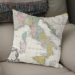 Vintage Map of Italy (1742) (14"H x 14"W)