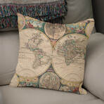 Vintage Map of The World (1672) (14"H x 14"W)