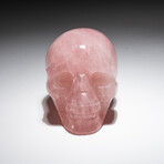 Genuine Polished Hand Carved Rose Quartz Skull v.2