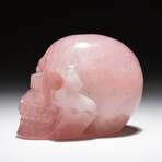 Genuine Polished Hand Carved Rose Quartz Skull v.2