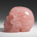 Genuine Polished Hand Carved Rose Quartz Skull v.3