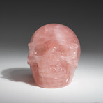 Genuine Polished Hand Carved Rose Quartz Skull v.3