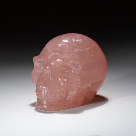 Genuine Polished Hand Carved Rose Quartz Skull