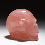 Genuine Polished Hand Carved Rose Quartz Skull