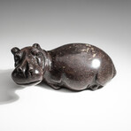 Genuine Polished Red Serpentine Shona Hippo Carving