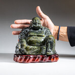 Genuine Polished Hand Carved Nephrite Jade Buddha