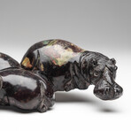 Genuine Polished Red Serpentine Shona Hippo Carving v.1