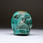 Genuine Polished Hand Carved Chrysocolla Skull