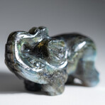 Genuine Polished Hand Carved Labradorite Elephant // Medium