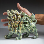 Genuine Polished Hand Carved Nephrite Jade Dragon V.2