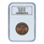 1856 Braided Hair Large Cent // NGC Certified MS65RB // Wood Presentation Box