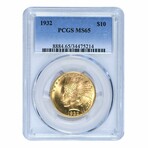 1932 $10 Gold Indian Eagle // PCGS Certified MS65 // Wood Presentation Box