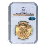 1924 $20 Gold Saint-Gaudens // NGC Certified MS63 CAC // Wood Presentation Box