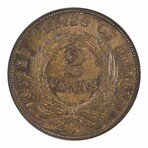 1864 Two Cent Piece // NGC Certified MS64BN // Wood Presentation Box