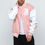 LA Bomber Jacket // Pink + White (L)